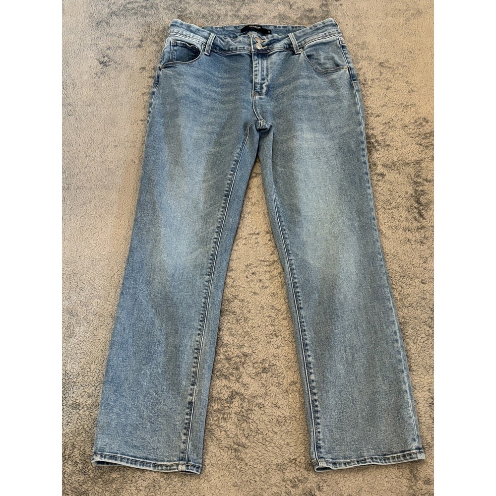 Hudson Jeans Womens 10 Blue Denim Straight Leg Light Wash Flap Pockets